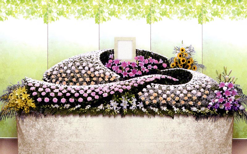 生花祭壇/幅3.6m(3段) 生花祭壇/幅3.6m(3段)